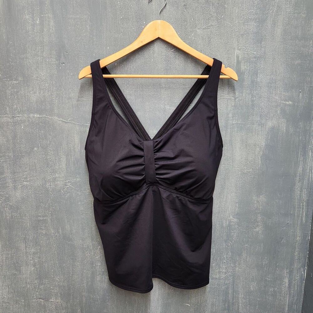 Lands’ End Black Tankini Swim Top Size 26W
